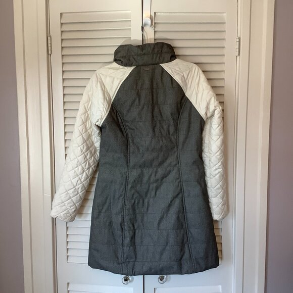 Prana women's Mixer Parka coat small quilted cream grey full zip - Picture 8 of 12